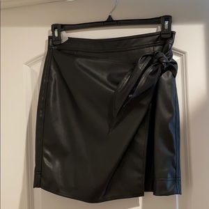 Aqua faux leather skirt